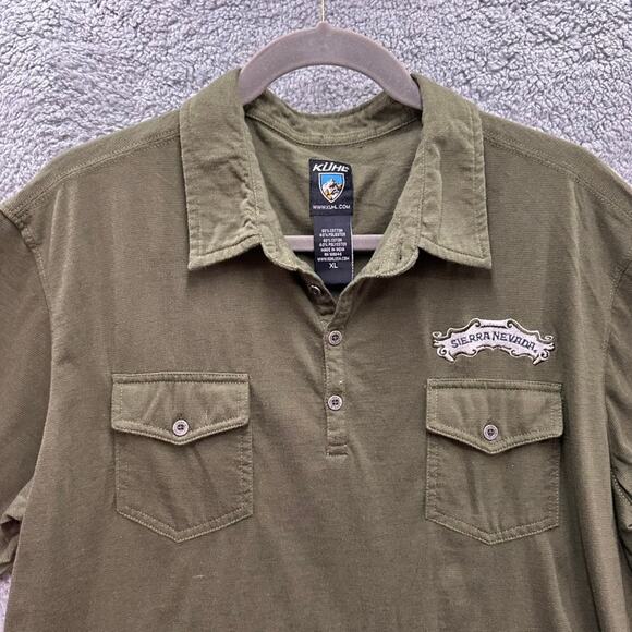Kuhl Men's XL Green Polo Short Sleeve Shirt Sierra Nevada Brewing Company Logo - Picture 2 of 12